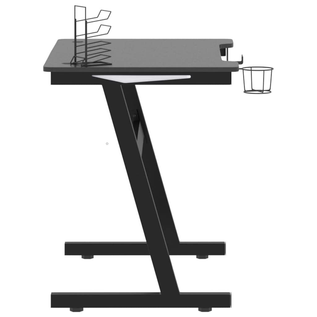 Spēļu galds ar Z veida kājām vidaXL, 90x60x75cm, melns цена и информация | Datorgaldi, rakstāmgaldi, biroja galdi | 220.lv