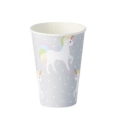 Papīra glāzes Unicorn, 200 ml, 10 gab., 0.051kg/iep. cena un informācija | Vienreizējie trauki | 220.lv