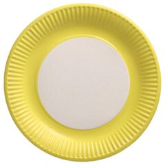 Бумажные тарелки Eko, 23 см, 20 шт., жёлтые цена и информация | Праздничная одноразовая посуда | 220.lv