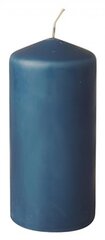 Свеча цилиндрическая, 8х15 см, горит 40 часов, темно-синяя цена и информация | Подсвечники, свечи | 220.lv