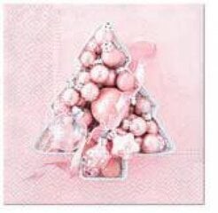 Salvetes, 33x33 cm, pink baubles tree цена и информация | Скатерти, салфетки | 220.lv