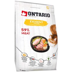 Sausā barība izvēlīgiem kaķiem ar vistu Ontario Exigent, 2kg cena un informācija | Sausā barība kaķiem | 220.lv