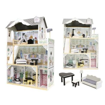 Деревянный кукольный домик с мебелью, 122 см цена и информация | Игрушки для девочек | 220.lv