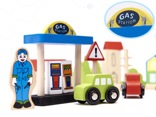 Koka dzelzceļa/auto trase (70 vienības) cena un informācija | Rotaļlietas zēniem | 220.lv