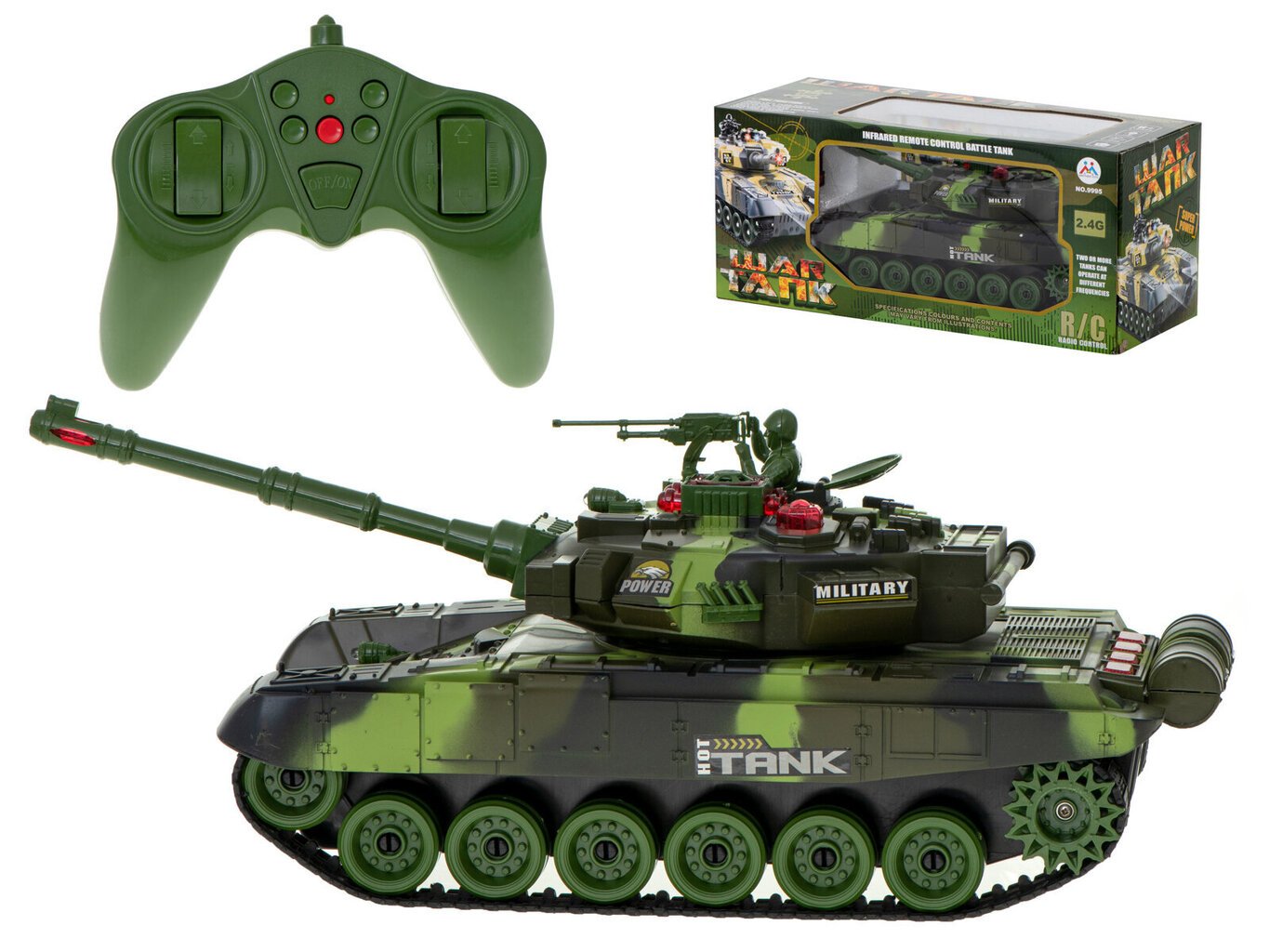 Tanks Remote Tank War 9995 2,4 GHz zaļš цена и информация | Rotaļlietas zēniem | 220.lv