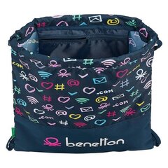 Maisiņš ar lencēm Benetton Dot Com, tumši zils cena un informācija | Skolas somas | 220.lv