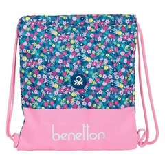 Maisiņš ar lencēm Benetton Blooming, rozā cena un informācija | Skolas somas | 220.lv