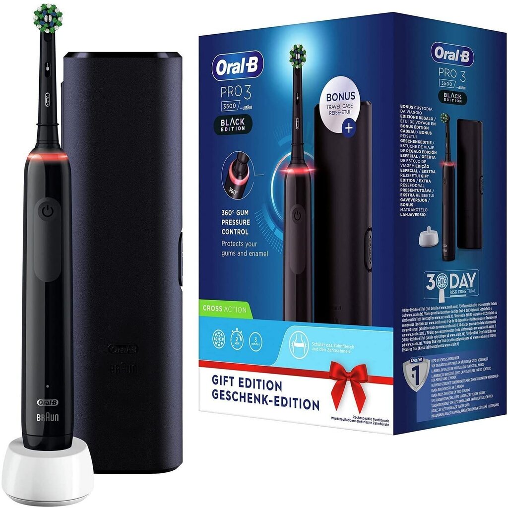 Oral-b Pro 3500 Black edition cena un informācija | Elektriskās zobu birstes | 220.lv