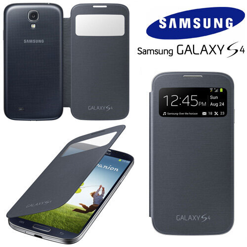 Samsung EF-CI950BBEG Super Plāns Sānisks Maciņš ar lodziņu i9500 i9505 Galaxy S4 Black цена и информация | Telefonu vāciņi, maciņi | 220.lv