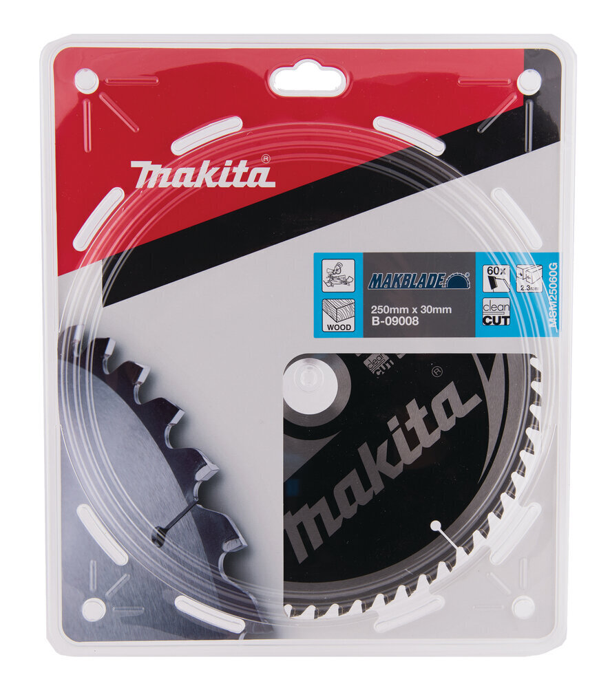 B-09008 T.C.T. Zāģripa MAKBLADE 250X2.3X30mm 5° T60 Makita cena un informācija | Rokas instrumenti | 220.lv