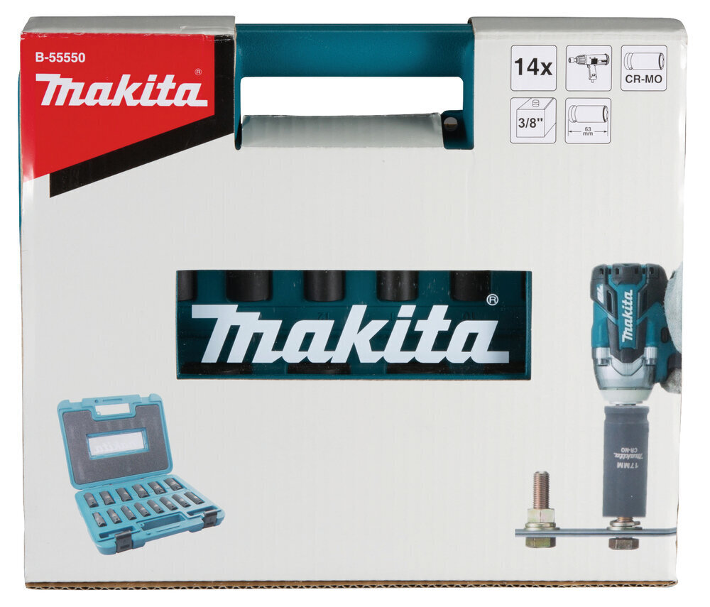 B-55550 Spēka patrona komplekts 14 izmēru 3/8'' Makita cena un informācija | Rokas instrumenti | 220.lv