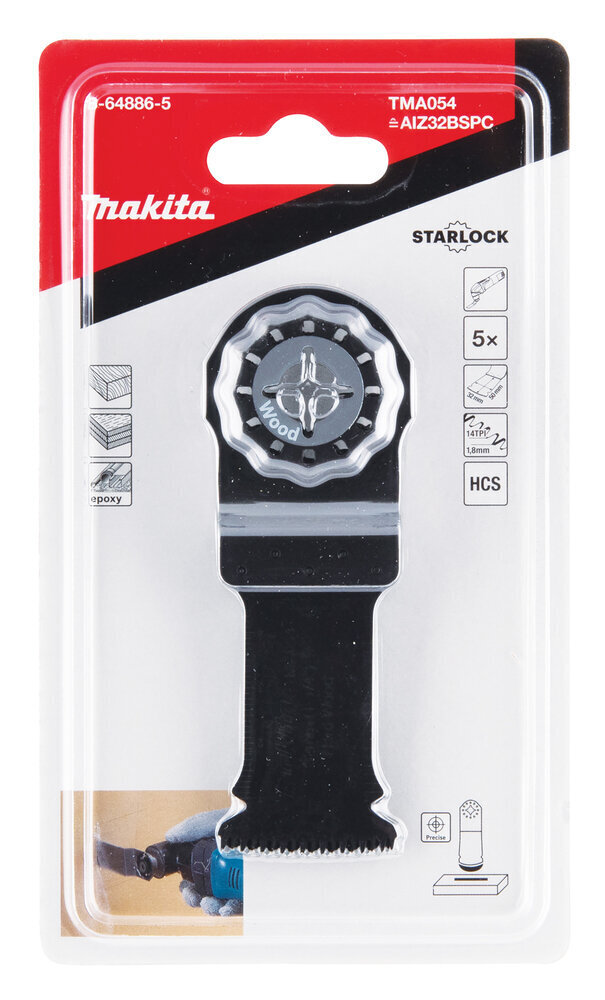 B-64886-5 Iegremdējams MULTITOOL zāģa asmens 32mm Makita cena un informācija | Rokas instrumenti | 220.lv