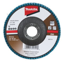 D-63797 Lameļu slīpdisks Economy type 125x22.23 Z60 Metālam, Inox Makita цена и информация | Механические инструменты | 220.lv