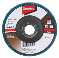 D-63812 Lameļu slīpdisks Economy type 125x22.23 Z120 Metālam, Inox Makita цена и информация | Механические инструменты | 220.lv