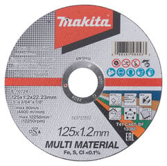 E-10724 Griezripa 125 x 1,2 x 22,23 mm Multimateriāliem Makita cena un informācija | Rokas instrumenti | 220.lv