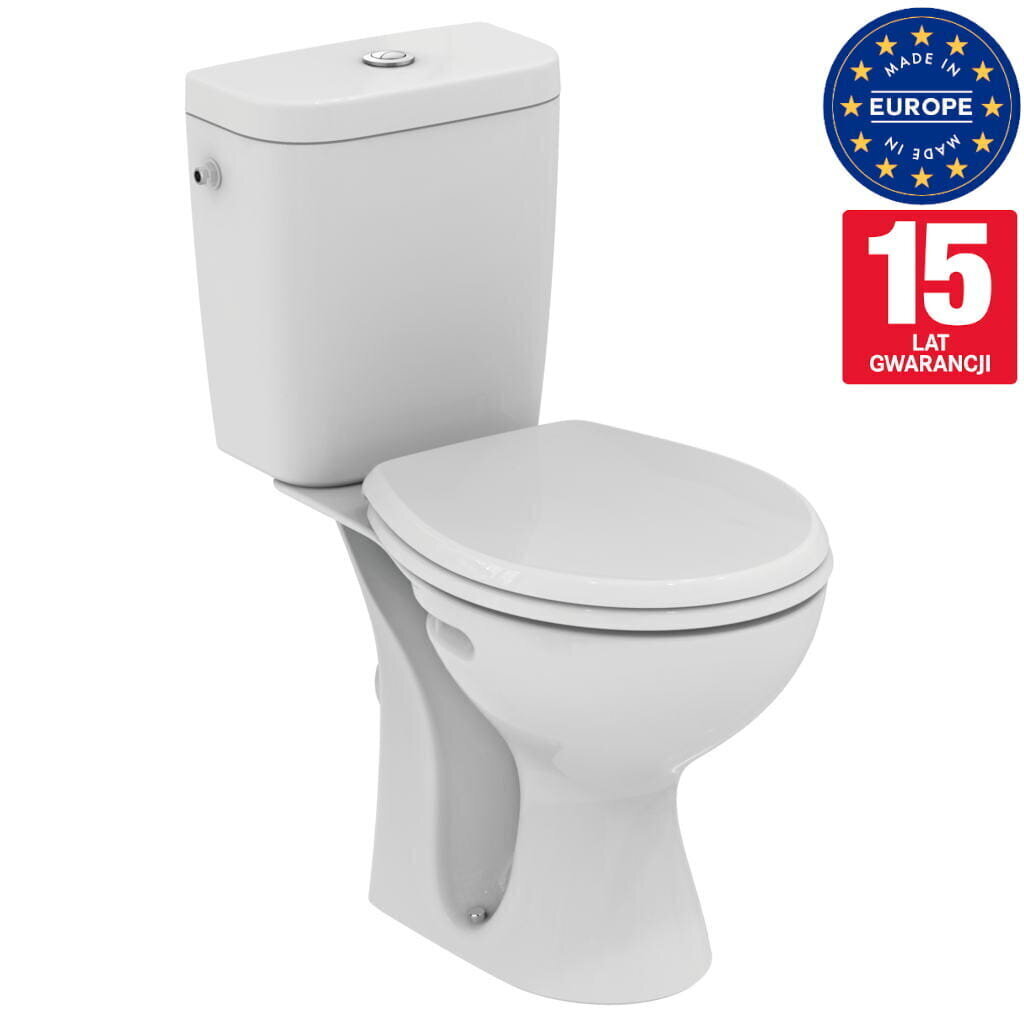 Kompakts tualetes pods + soft-close sēdeklis, horizontāla izvade, 15 gadu garantija cena un informācija | Tualetes podi | 220.lv