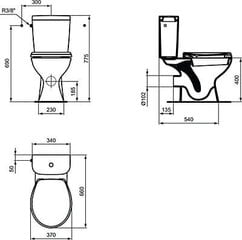 Kompakts tualetes pods + soft-close sēdeklis, horizontāla izvade, 15 gadu garantija цена и информация | Унитазы | 220.lv