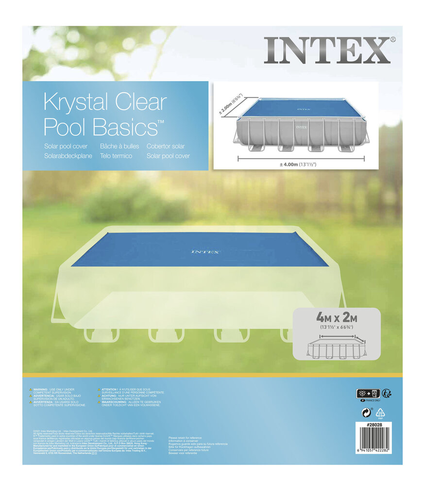 Baseina pārsegs Intex Solar, 400x200 cm cena un informācija | Baseinu piederumi | 220.lv