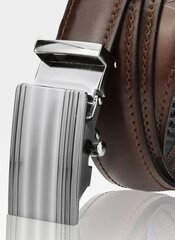 Ремень кожаный мужской Stevens с автоматической пряжкой, коричневый цена и информация | Мужские ремни | 220.lv
