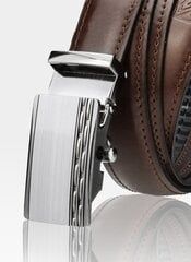 Ремень кожаный мужской Stevens с автоматической пряжкой, коричневый цена и информация | Мужские ремни | 220.lv