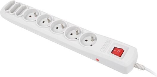 Natec NSP-0804 Surge protector 8 sockets, 5m pelēks cena un informācija | Kabeļi un vadi | 220.lv