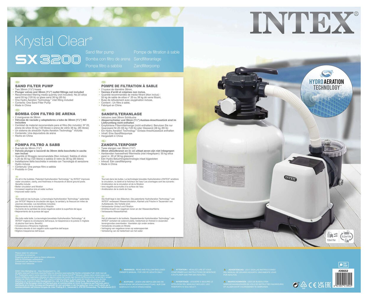 Smilšu filtrs baseiniem ar sūkni Intex SX3200 cena un informācija | Baseina filtri | 220.lv