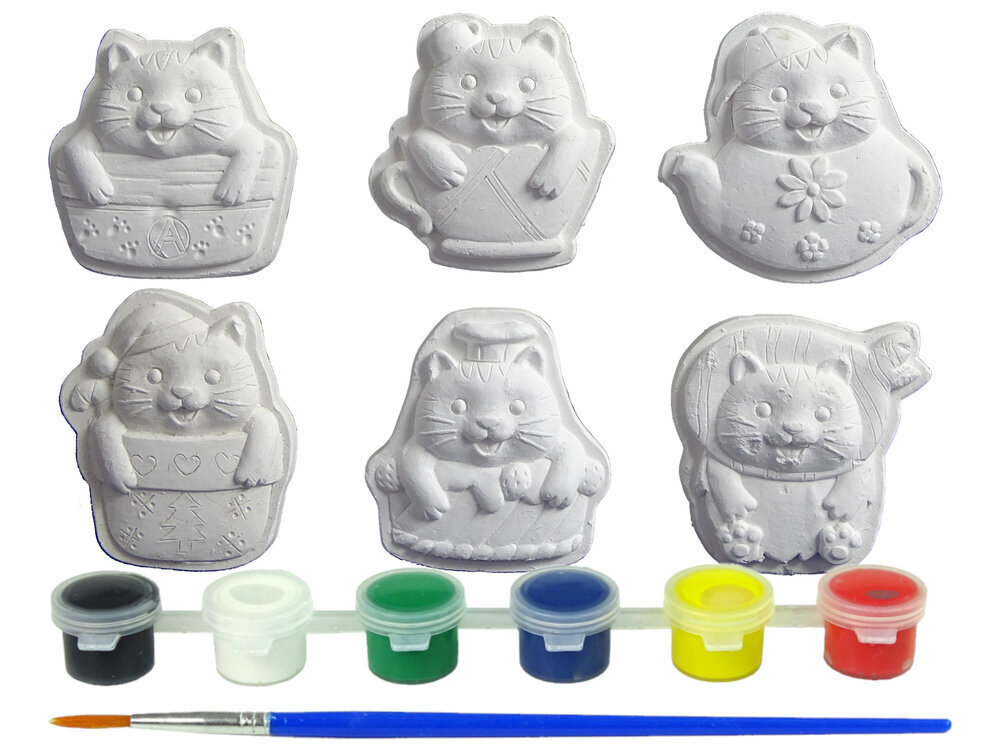 Radošs ģipša lējumu komplekts krāsošanai kaķis цена и информация | Attīstošās rotaļlietas | 220.lv