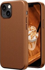 Защитный чехол для Apple iPhone 13, экокожа, веганская кожа, brown (caramel) цена и информация | Чехлы для телефонов | 220.lv