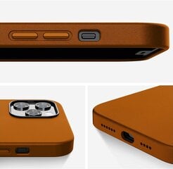 Защитный чехол для Apple iPhone 12/12 Pro, экокожа, веганская кожа, brown (caramel) цена и информация | Чехлы для телефонов | 220.lv