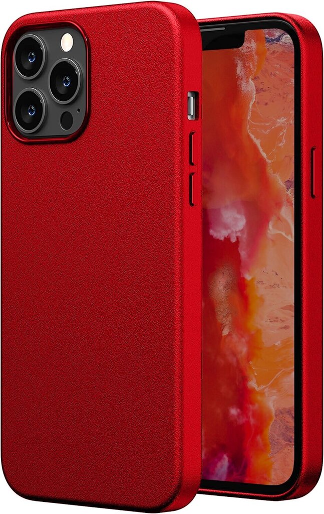 Ekoādas aizsargvāciņš paredzēts Apple iPhone 12/12Pro, sarkans (red apple) цена и информация | Telefonu vāciņi, maciņi | 220.lv