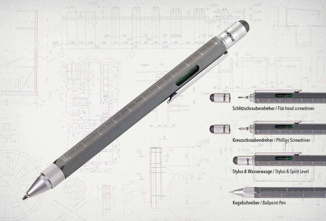 Multifunkciju pildspalva TROIKA Construction, antracīta cena un informācija | Biznesa dāvanas | 220.lv