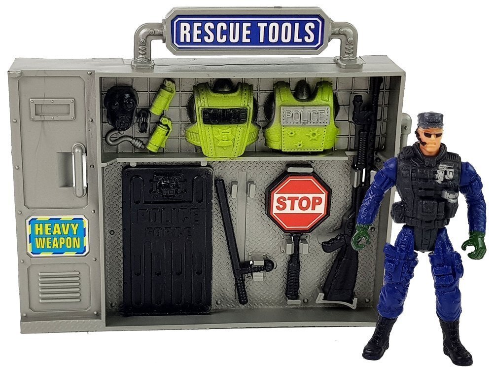 Policijas transportlīdzekļu komplekts ar piederumiem, zils цена и информация | Rotaļlietas zēniem | 220.lv