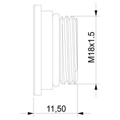 Концевой винт M18 x 1,5 R-1, 636403 RUBINETA цена и информация | Аксессуары для душа, смесителей | 220.lv