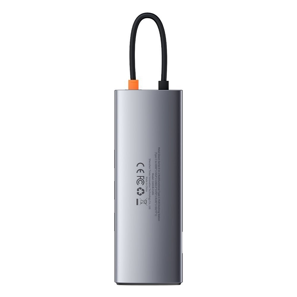 Hub 9in1 Baseus Metal Gleam Series, USB-C to 3x USB 3.0 + HDMI + USB-C PD + Ethernet RJ45 + microSD/SD + VGA cena un informācija | Adapteri un USB centrmezgli | 220.lv