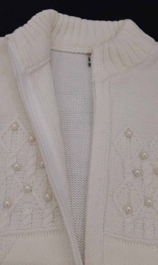 Džemperi meitenēm ar rāvējslēdzēju, krāsa balta cena un informācija | Jakas, džemperi, žaketes, vestes meitenēm | 220.lv