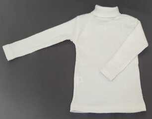 Meiteņu džemperis ar augstu kakla izgriezumu, balts цена и информация | Свитеры, жилетки, пиджаки для девочек | 220.lv