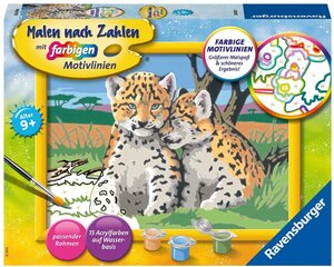 Krāsojamā glezna Ravensburger, 18X24 cm "Leopardi", Li R28486 cena un informācija | Gleznas pēc numuriem | 220.lv