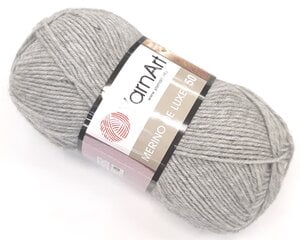 Нитки для вязания YarnArt Merino De Luxe 100г; цвет светло-серый 282 цена и информация | Принадлежности для вязания | 220.lv