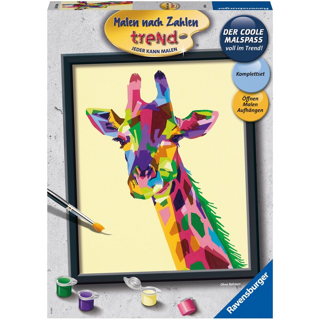 Krāsojama glezna Ravensburger, 30X24cm "Žirafe", Li R28926 cena un informācija | Gleznas pēc numuriem | 220.lv
