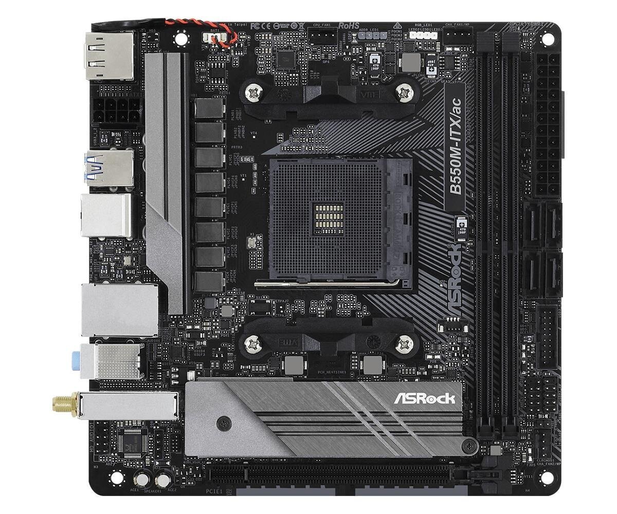 ASRock B550M-ITX/ac, AM4, AMD B550, Mini-ITX цена и информация | Mātesplates | 220.lv