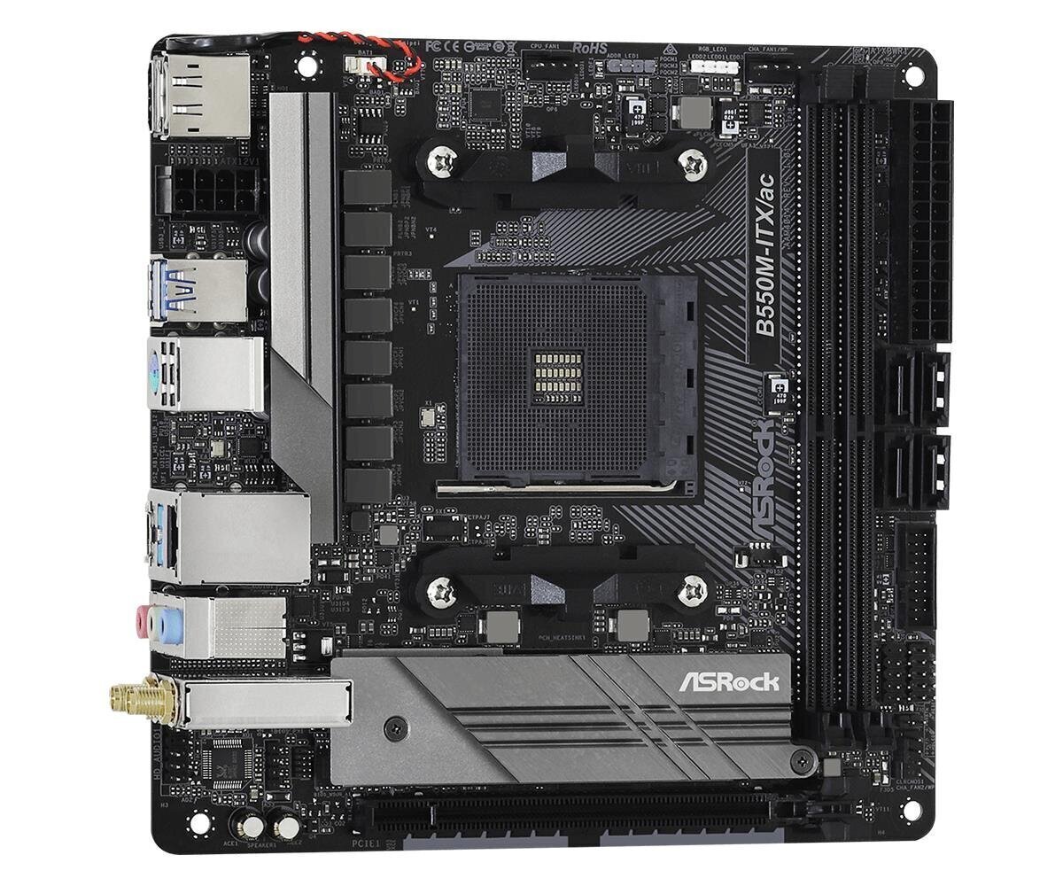 ASRock B550M-ITX/ac, AM4, AMD B550, Mini-ITX cena un informācija | Mātesplates | 220.lv