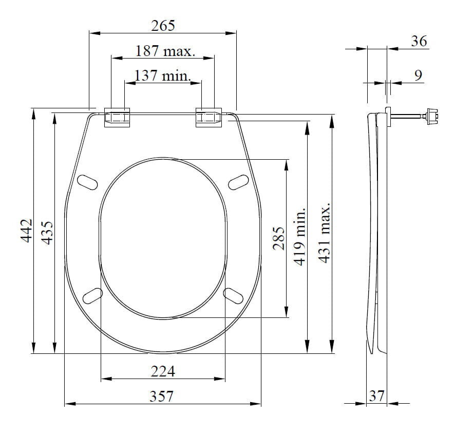 Universāls tualetes poda sēdeklis 435x357x37 mm, polipropilēna, sarkans cena un informācija | Piederumi tualetes podiem un bidē | 220.lv