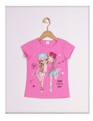 Футболка для девочки с короткими рукавами нежно-розового цвета цена и информация | Рубашки для девочек | 220.lv