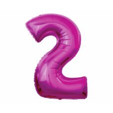 Folijas balons Beauty & Charm cipars 2, rozā, 92 cm cena un informācija | Baloni | 220.lv