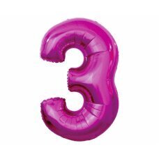 Folijas balons Beauty & Charm cipars 3, rozā, 92 cm cena un informācija | Baloni | 220.lv