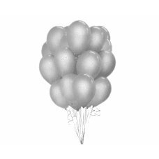 Baloni Beauty & Charm, sudraba metālisks, 30 cm, 50 gab. cena un informācija | Baloni | 220.lv