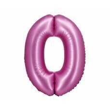Folijas balons Beauty & Charm, cipars 0, satīna rozā, 76 cm цена и информация | Шарики | 220.lv