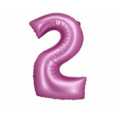 Folijas balons Beauty & Charm, cipars 2, satīna rozā, 76 cm cena un informācija | Baloni | 220.lv