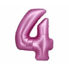 Folijas balons Beauty & Charm, cipars 4, satīna rozā, 76 cm cena un informācija | Baloni | 220.lv