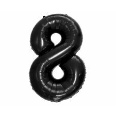 Folijas balons Beauty & Charm cipars 8, melns, 92 cm cena un informācija | Baloni | 220.lv